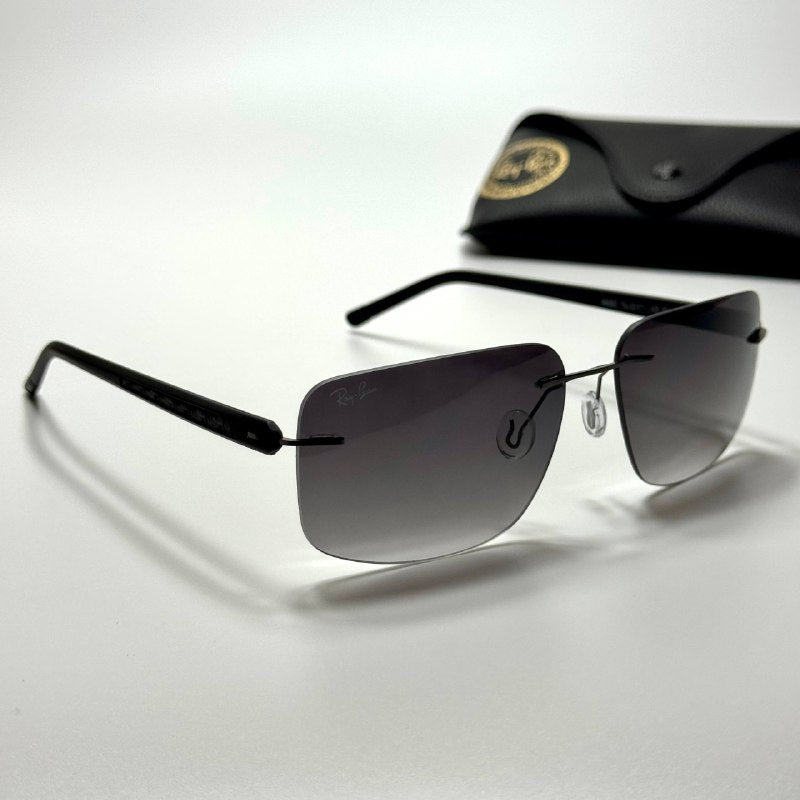 Ray-Ban Rimless Lightweight RB3708 – Black Grey