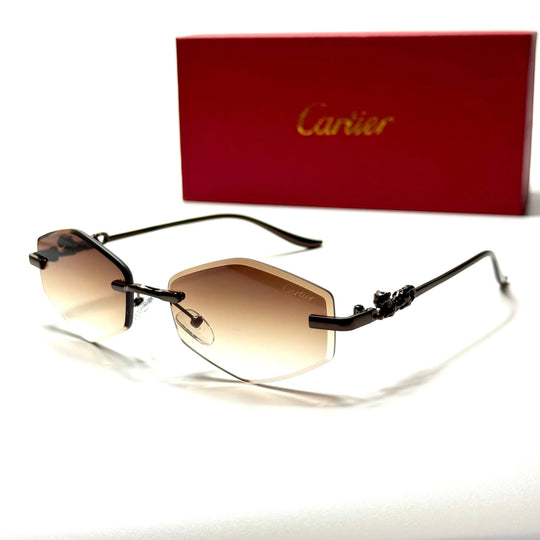 Cartier Rimless Geometric CT24761 – Black Brown Gradient