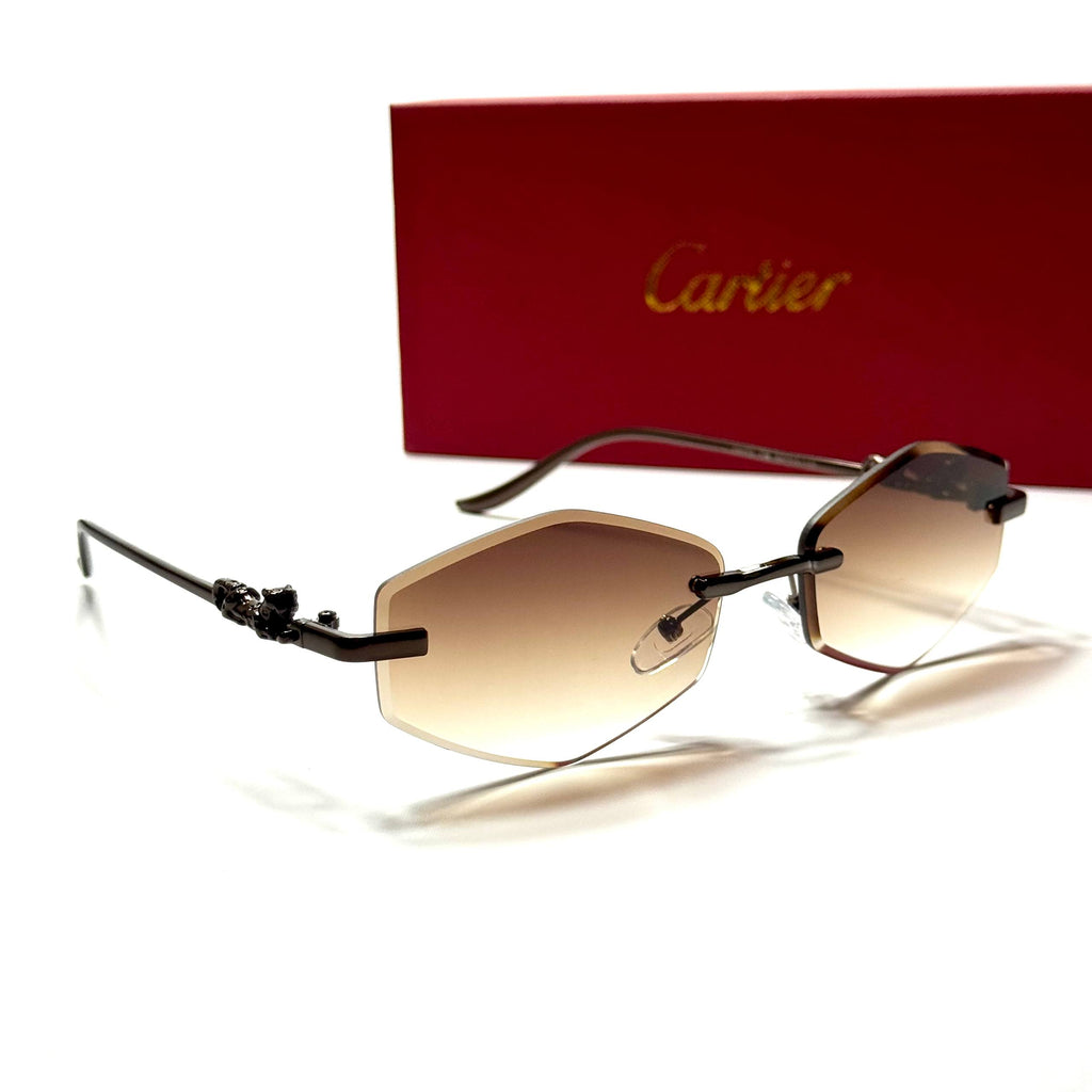 Cartier Rimless Geometric CT24761 – Black Brown Gradient