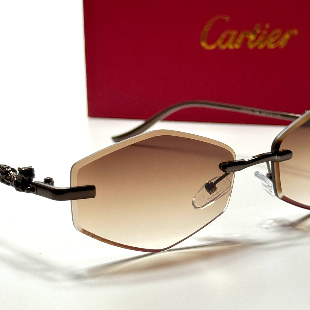 Cartier Rimless Geometric CT24761 – Black Brown Gradient