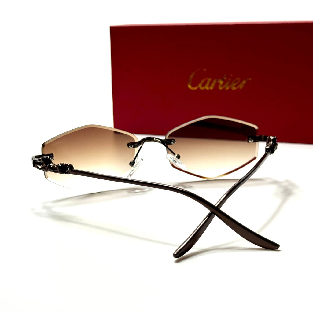 Cartier Rimless Geometric CT24761 – Black Brown Gradient