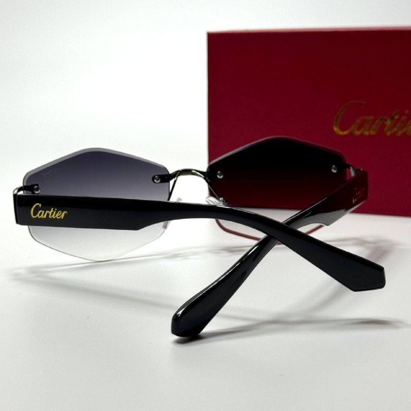 Cartier Rimless Geometric CT2918 – Black Grey Gradient