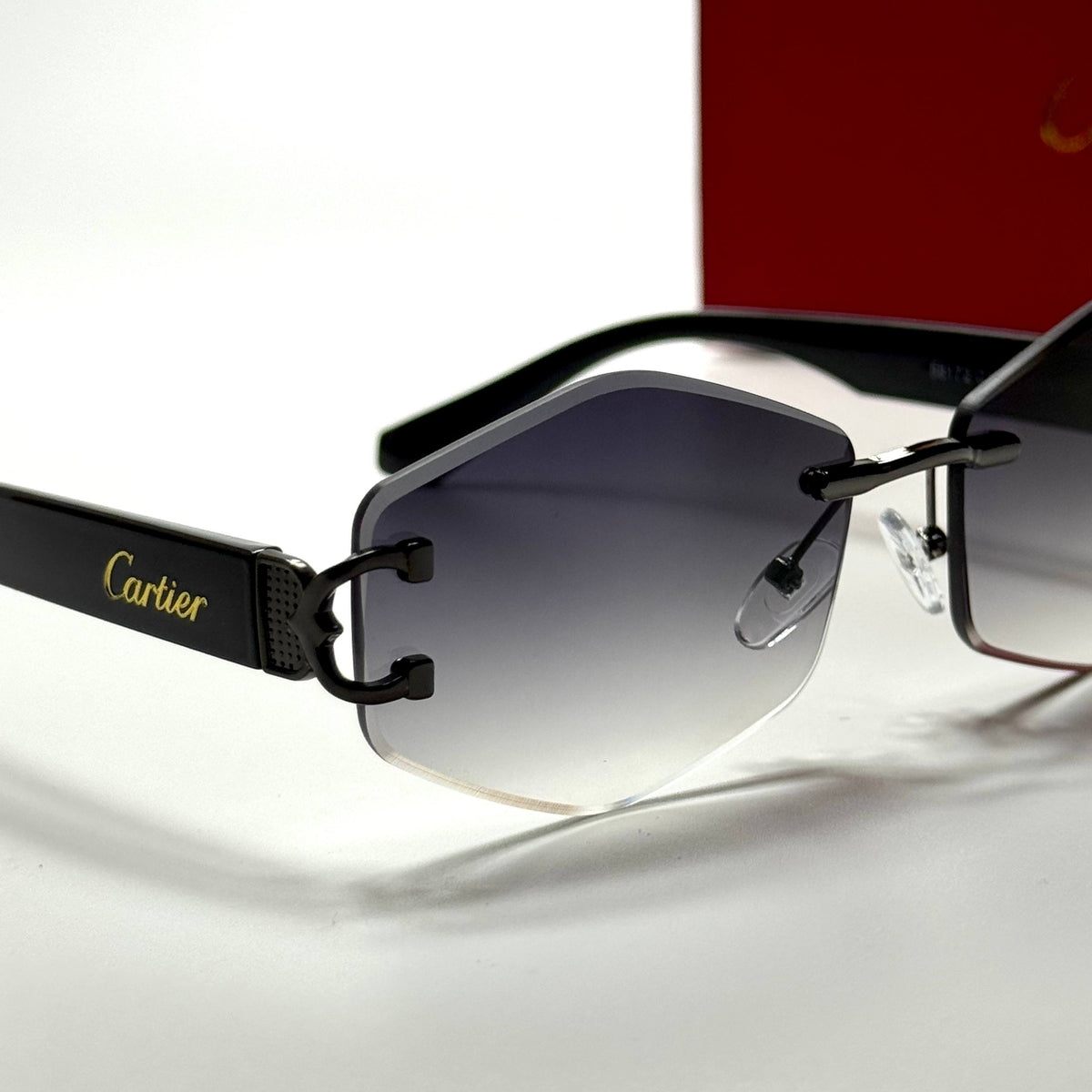 Cartier Rimless Geometric CT2918 – Black Grey Gradient