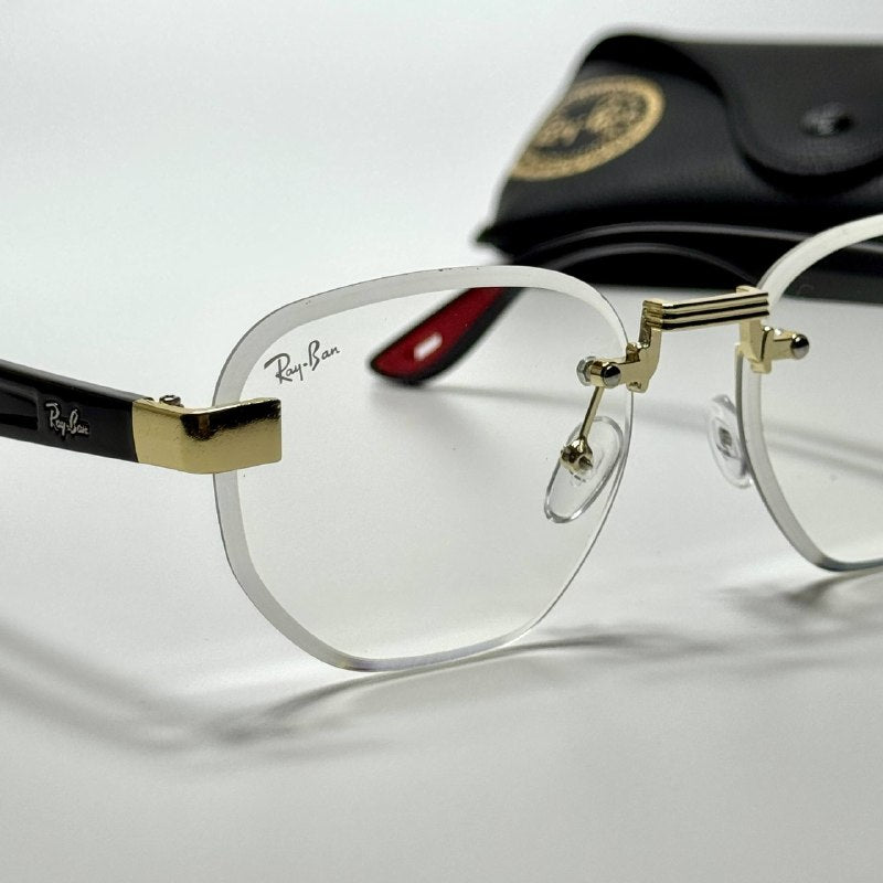 Ray-Ban Ferrari Rimless FR5826 – Gold Black Clear