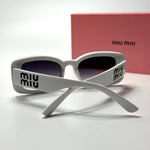 Miu Miu Rectangular SMU10Z – White Grey