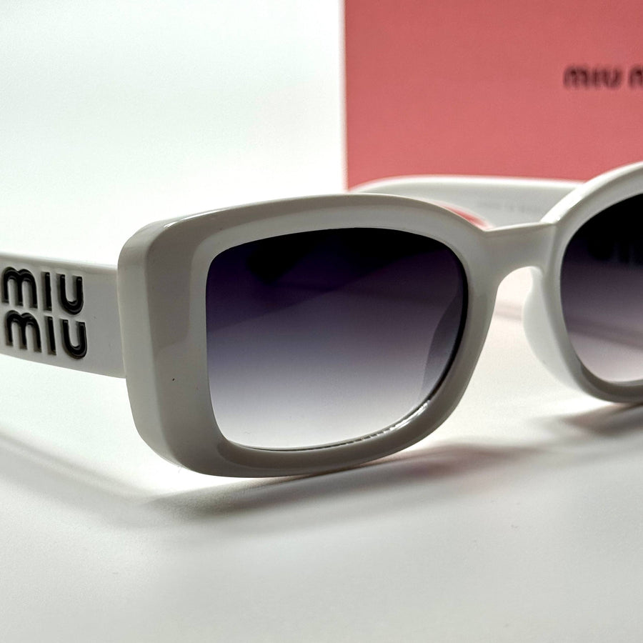 Miu Miu Rectangular SMU10Z – White Grey