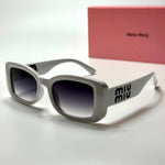 Miu Miu Rectangular SMU10Z – White Grey