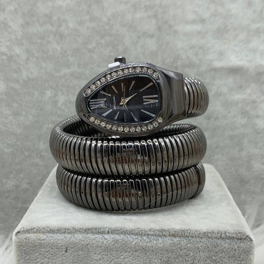 BVLGARI Serpenti Tubogas Watch – Black / Diamond Bezel