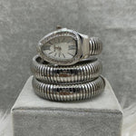 BVLGARI Serpenti Tubogas Watch – Silver / Diamond Bezel