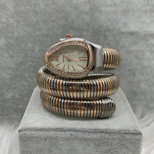 BVLGARI Serpenti Tubogas Watch – Two-Tone Rose Gold / Diamond Bezel