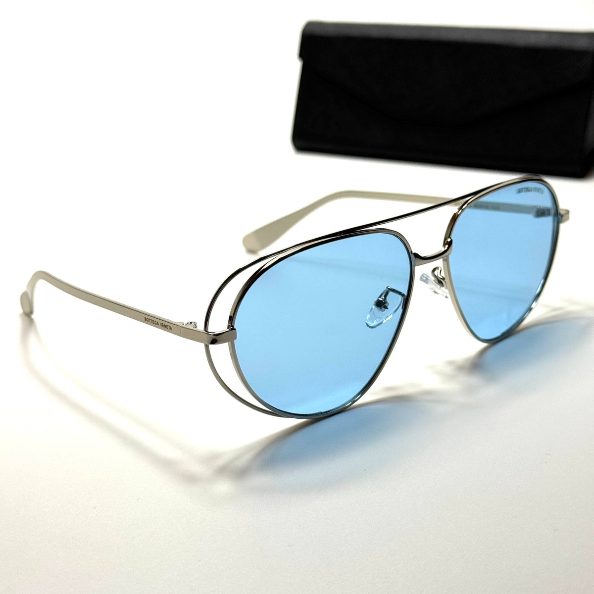 Bottega Veneta Aviator BV1236S – Silver Blue