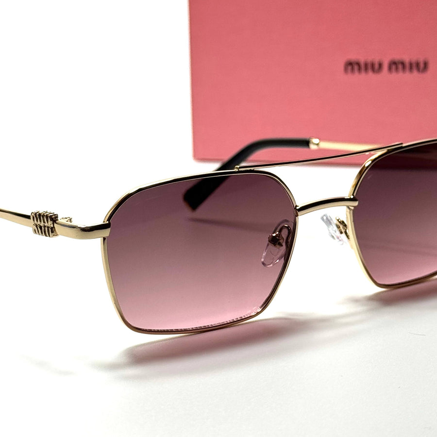 Miu Miu Rectangular SMU52Z – Gold Pink Gradient