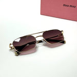 Miu Miu Rectangular SMU52Z – Gold Pink Gradient