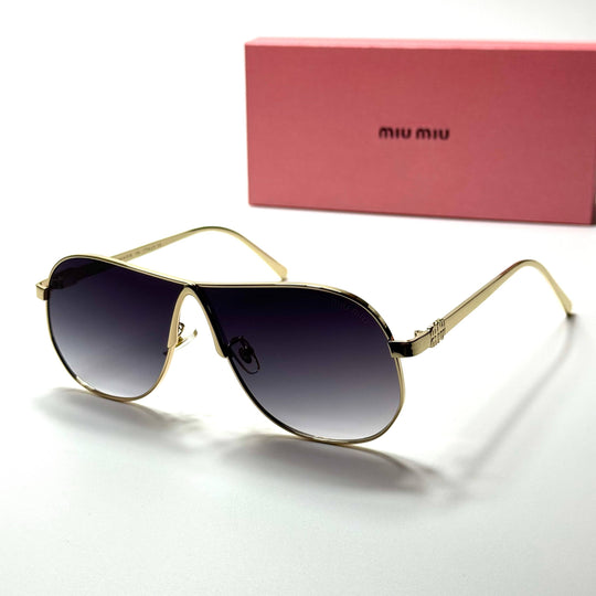 Miu Miu Aviator SMU64Z – Gold Black Gradient