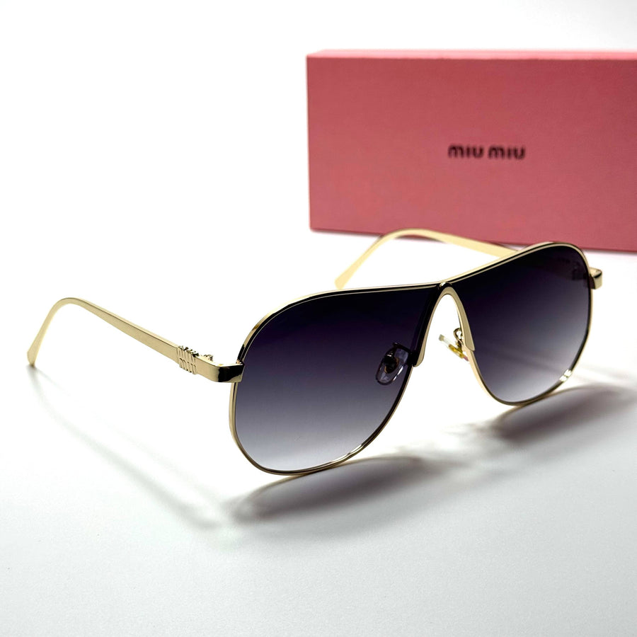 Miu Miu Aviator SMU64Z – Gold Black Gradient