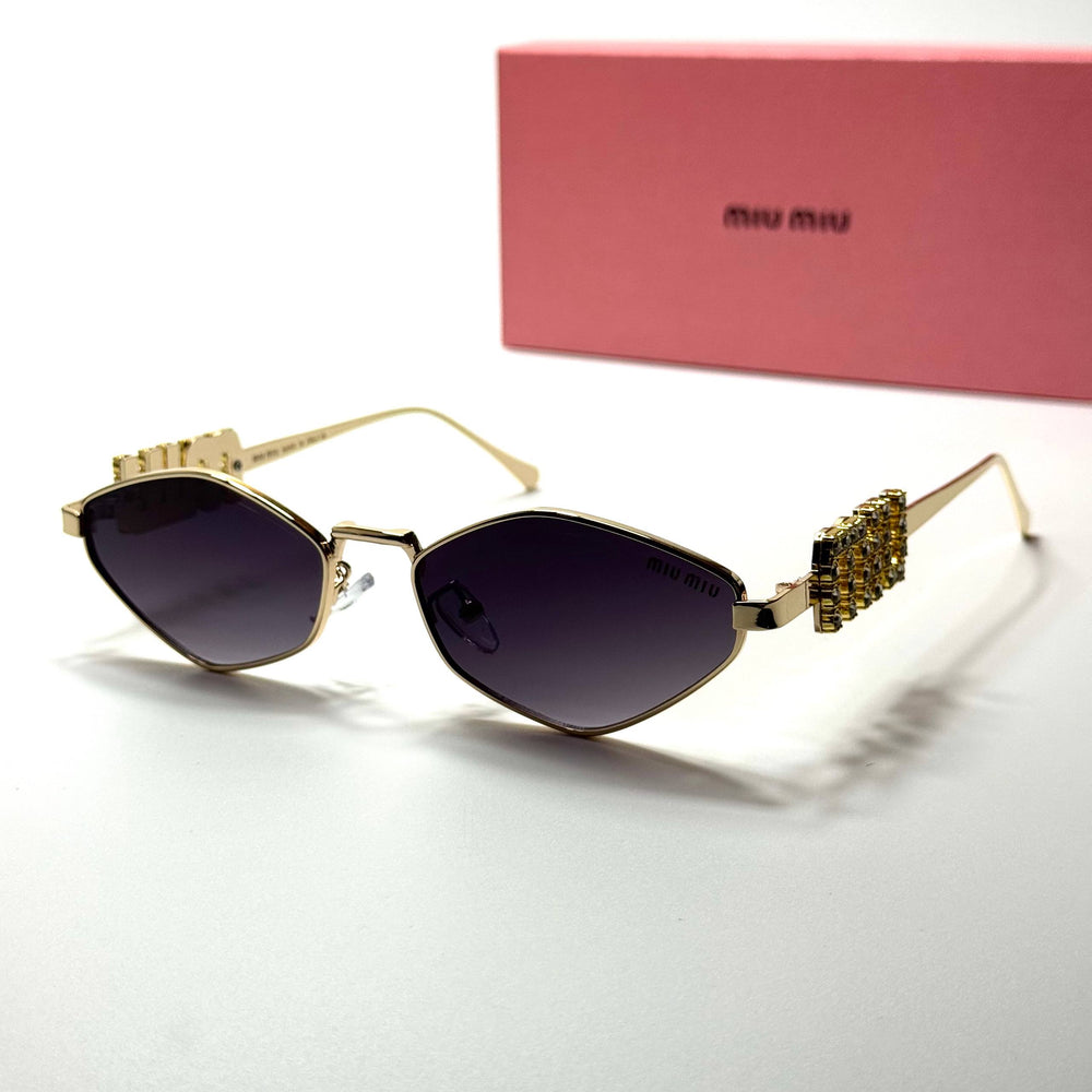 Miu Miu Geometric SMU66Z – Gold Purple Gradient