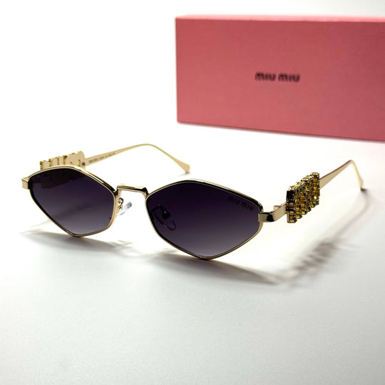 Miu Miu Geometric SMU66Z – Gold Purple Gradient