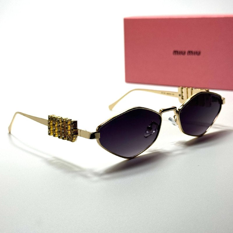 Miu Miu Geometric SMU66Z – Gold Purple Gradient
