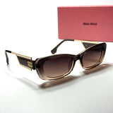 Miu Miu Rectangle SMU70Z – Brown Gold