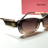Miu Miu Rectangle SMU70Z – Brown Gold