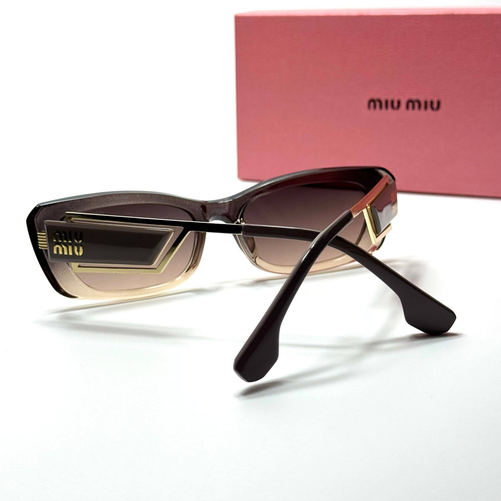 Miu Miu Rectangle SMU70Z – Brown Gold