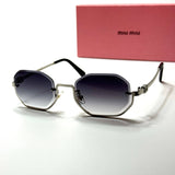 Miu Miu Rimless Octagonal SMU71Z – Silver Grey