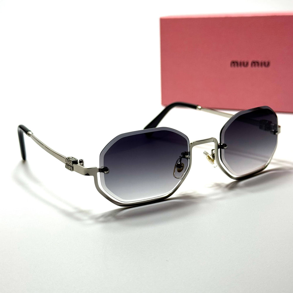Miu Miu Rimless Octagonal SMU71Z – Silver Grey