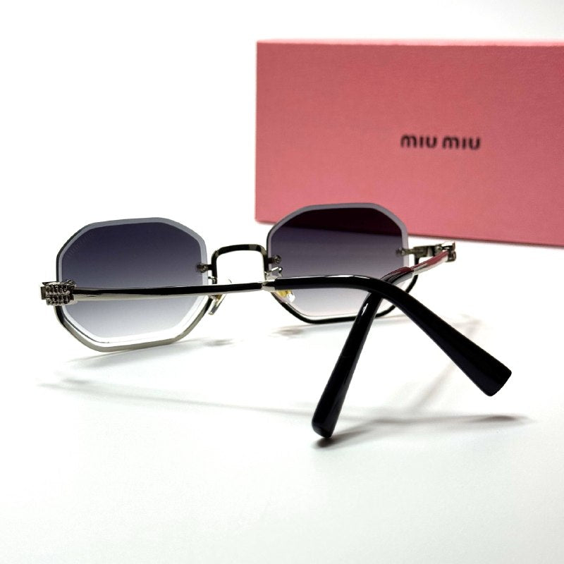 Miu Miu Rimless Octagonal SMU71Z – Silver Grey
