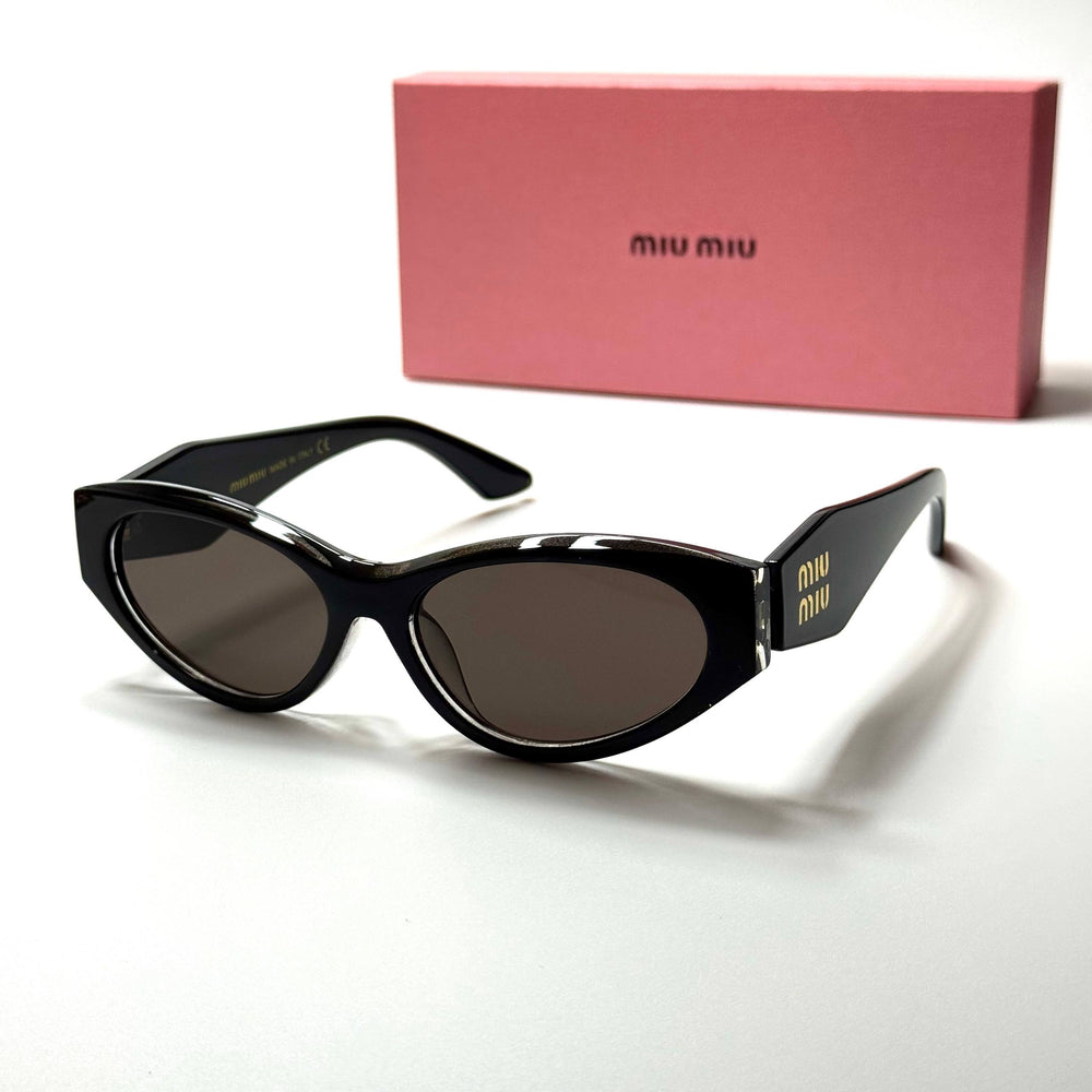 Miu Miu Oval SMU73Z – Black Brown