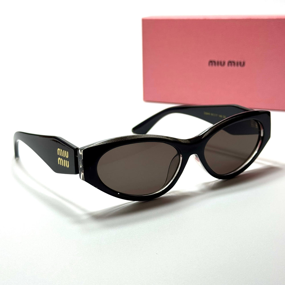 Miu Miu Oval SMU73Z – Black Brown