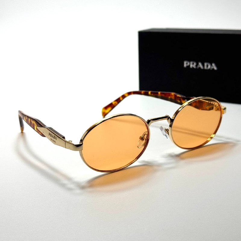Prada Oval PR52 – Gold Orange