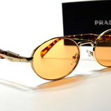 Prada Oval PR52 – Gold Orange