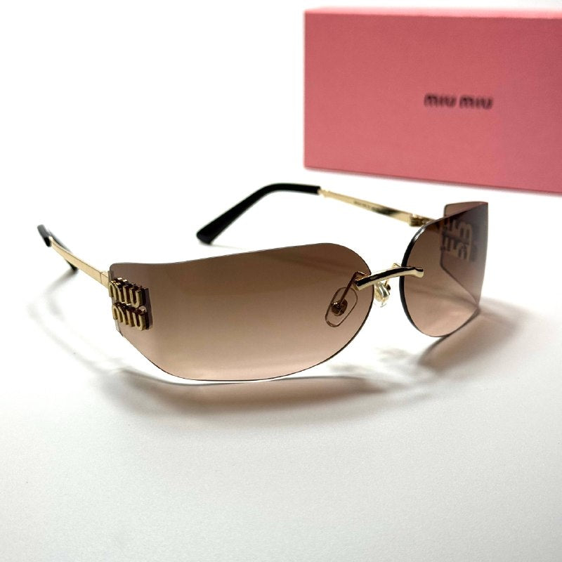 Miu Miu Shield SMU69Z – Gold Brown