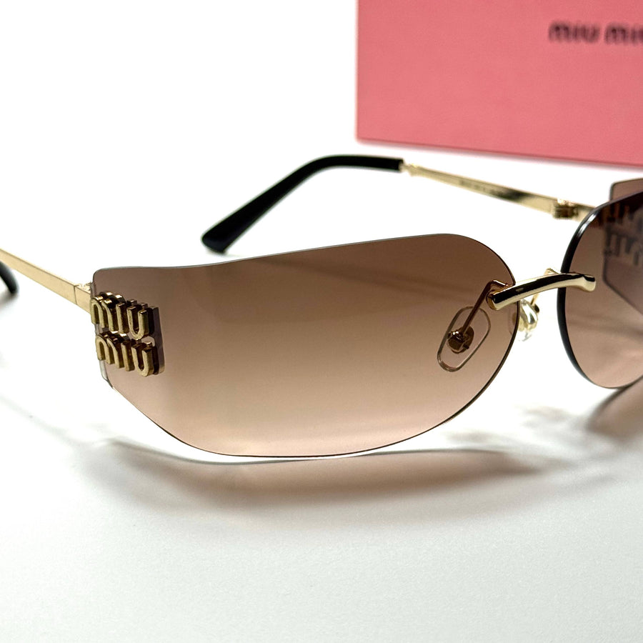 Miu Miu Shield SMU69Z – Gold Brown