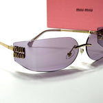 Miu Miu Shield SMU69Z – Gold Violet