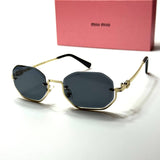 Miu Miu Rimless Octagonal SMU71Z – Gold Black