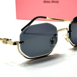 Miu Miu Rimless Octagonal SMU71Z – Gold Black