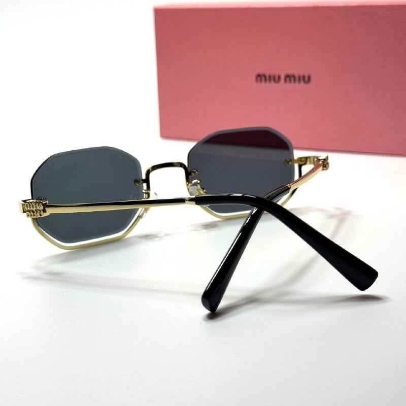 Miu Miu Rimless Octagonal SMU71Z – Gold Black