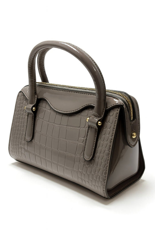 Glossy Mini Tote Bag – Grey