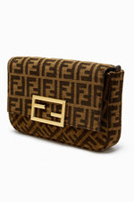 Fendi Velvet Shoulder Bag – Brown