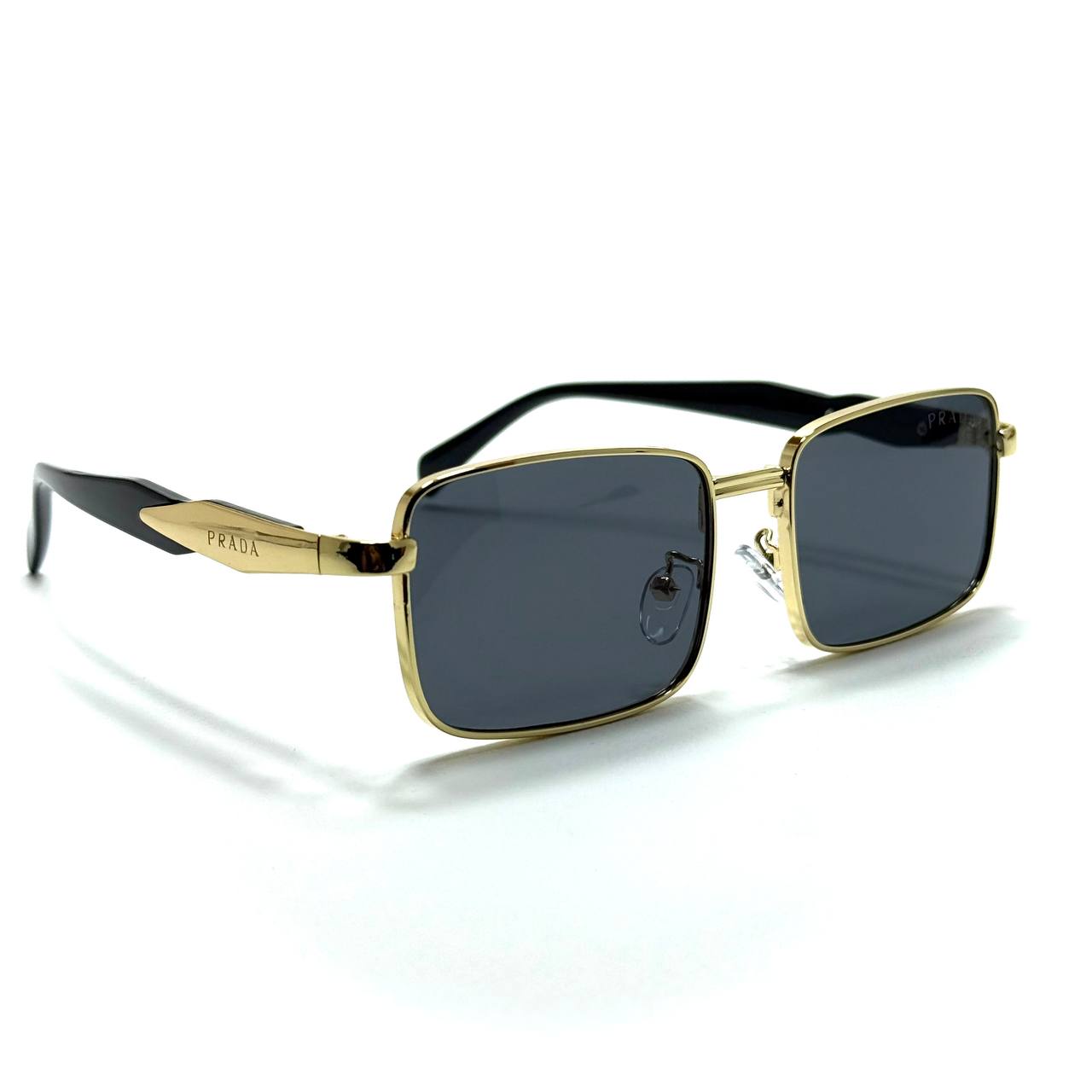 Prada Square Sunglasses – Gold / Black / Dark Blue