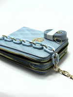 Monaco Quilted Blue Wallet – Double Zip Edition