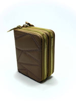 Double Zip Mini Wallet - Beige