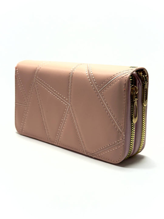 Double Zip Wallet - Beige