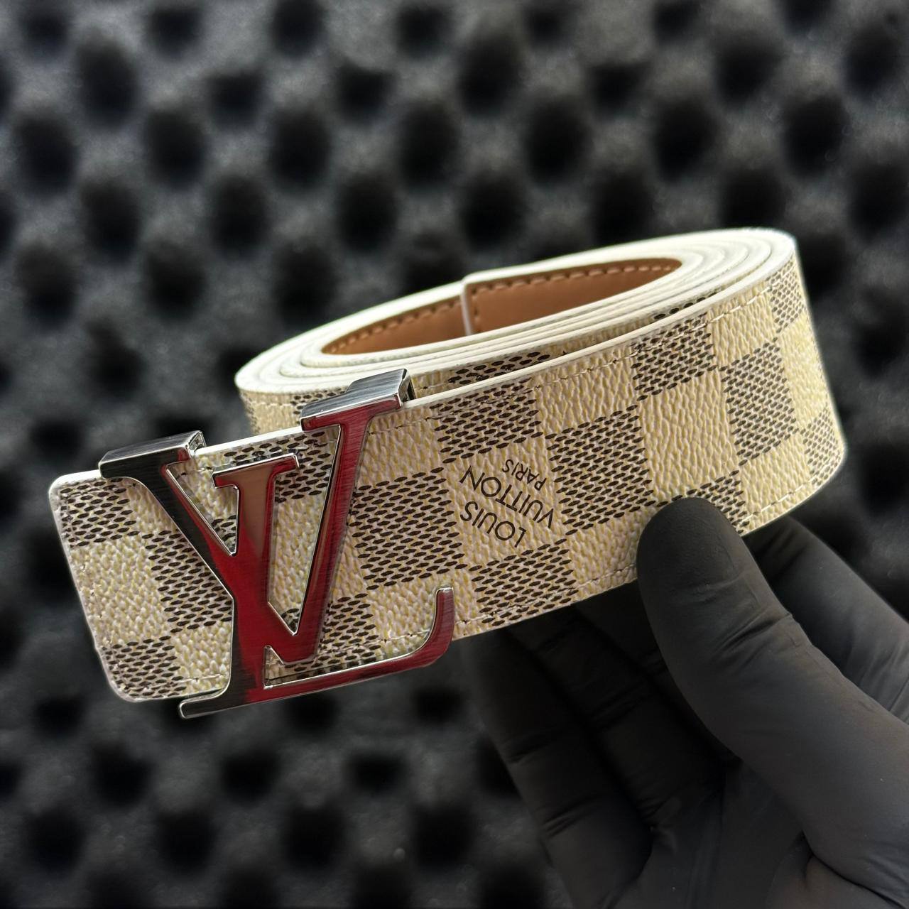 LV Canvas Belt - Silver Grey