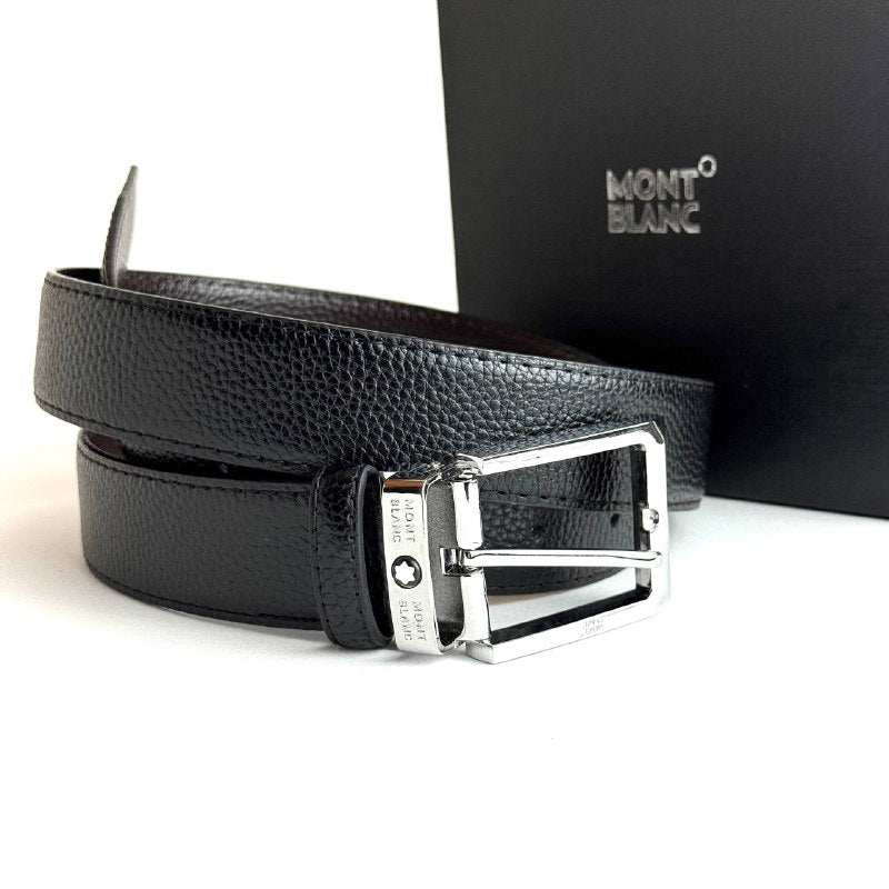 Montblanc Classic Belt – Silver Black