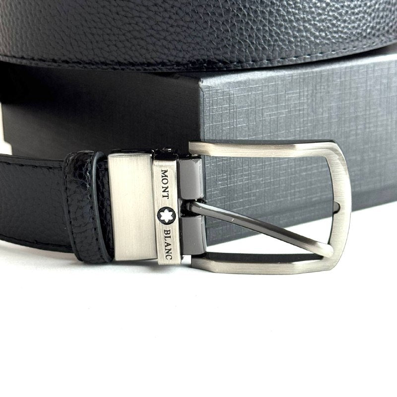 Montblanc Classic Belt – Black Gunmetal
