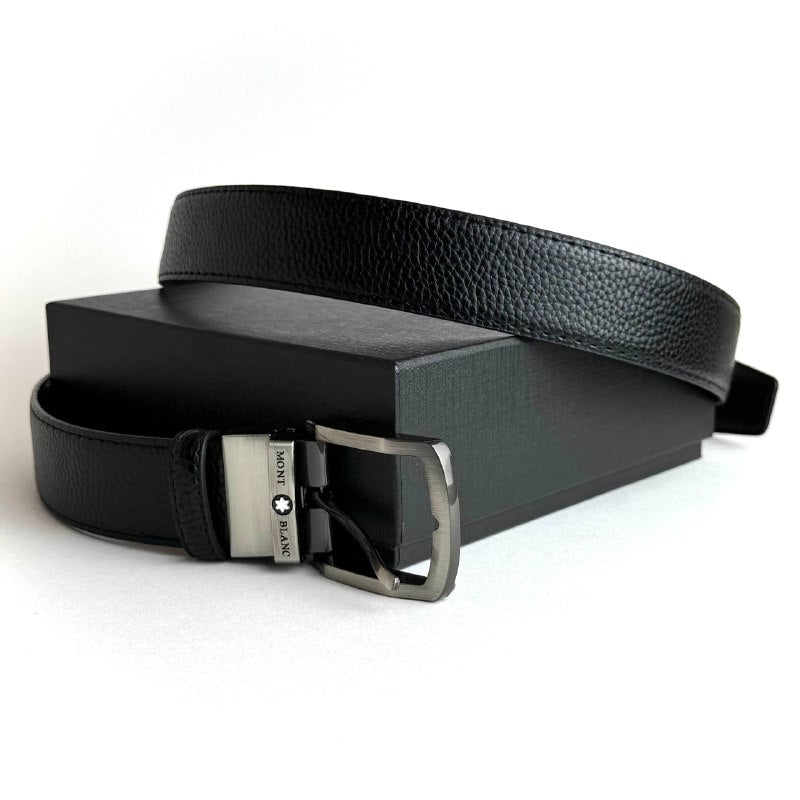 Montblanc Classic Belt – Black Gunmetal
