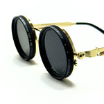 Adjustable Rotating Trendy Sunglasses - Gold Black