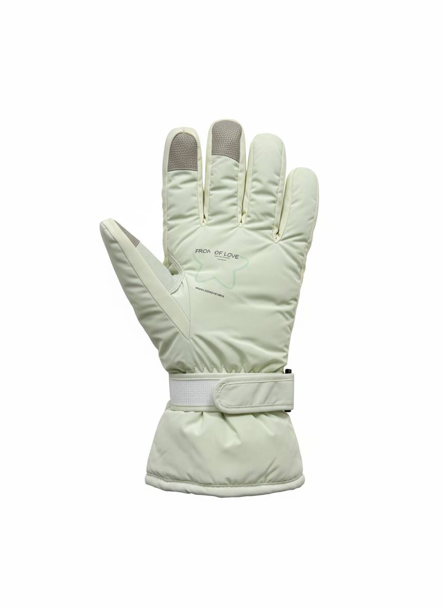 Winter Puffer Gloves – Light Green (Unisex)